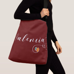 Valencian Flag Heart, Valencia, Spain Crossbody Bag