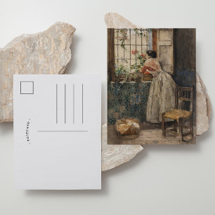 Valenciana a la Reja   Joaquín Sorolla Postcard