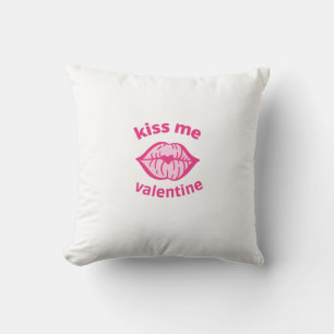 valenitien kiss me funny Throw Pillow