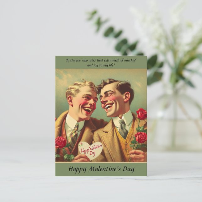 Valenitne 'Malentine's' Day Postcard (Standing Front)