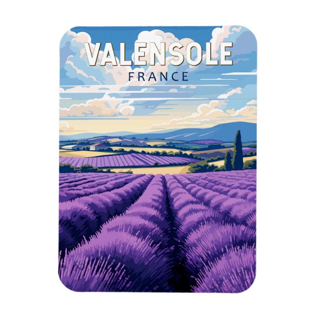 Valensole France Travel Art Vintage Magnet (Vertical)