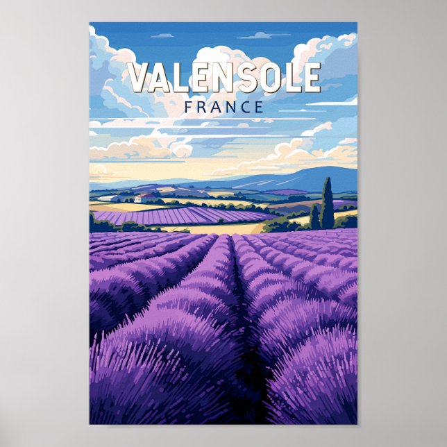 Valensole France Travel Art Vintage Poster (Front)