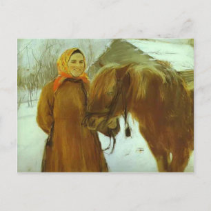 Valentin Serov- Peasant Woman with a Horse Postcard
