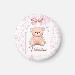 Valentina Custom Pink Teddy Bear Nursery Design Magnet