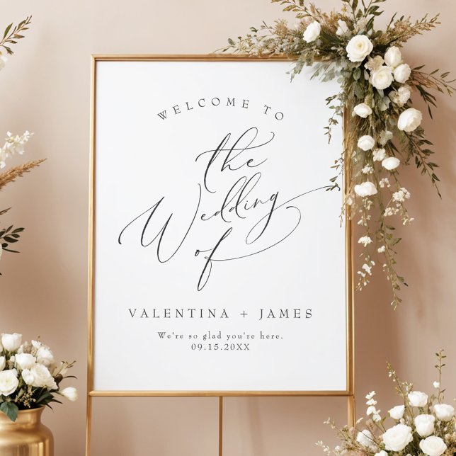 VALENTINA Elegant Minimalist Script Wedding Poster (Creator Uploaded)