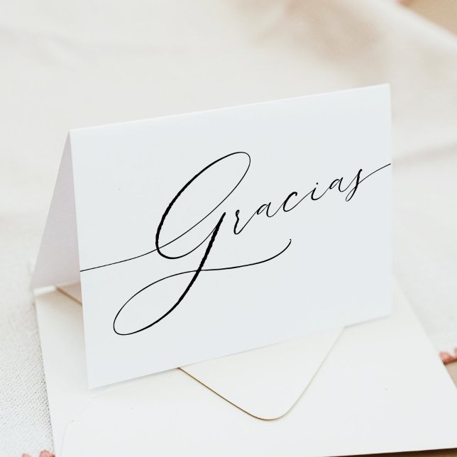 VALENTINA Elegant Typography Script Gracias Thank You Card (Creator Uploaded)
