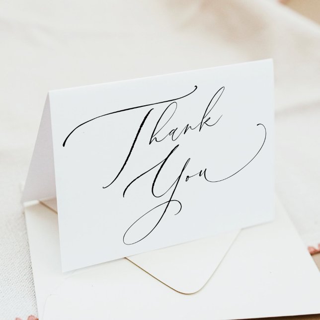 VALENTINA Elegant Typography Script Thank You Card (Creator Uploaded)