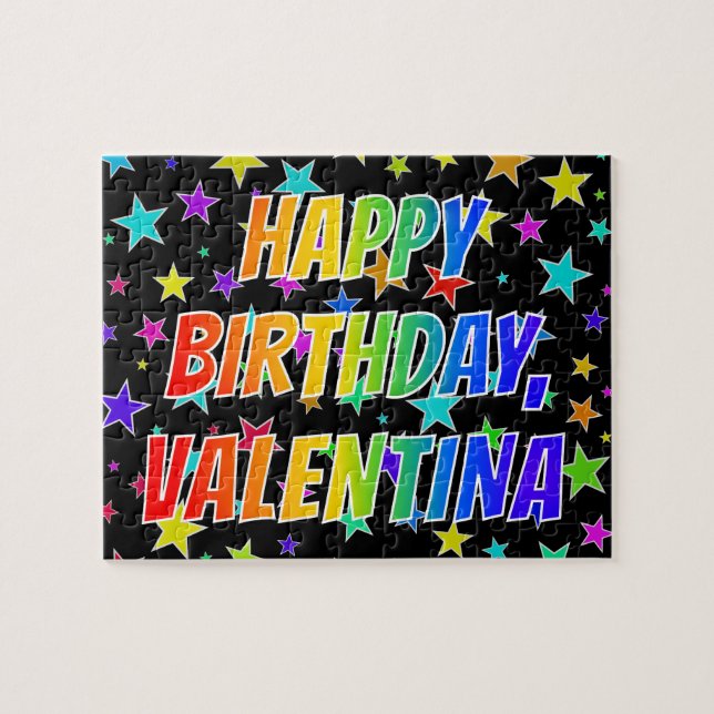 "VALENTINA" First Name, Fun "HAPPY BIRTHDAY" Jigsaw Puzzle (Horizontal)