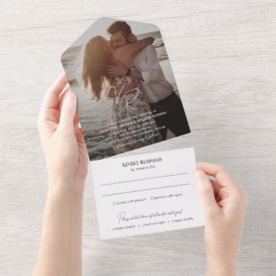 Valentina Photo Modern Wedding All In One Invitation