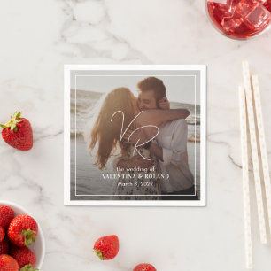 Valentina Photo Modern Wedding Napkin