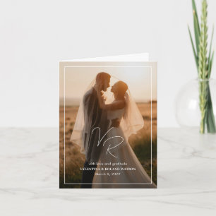 Valentina Photo Modern Wedding Thank You Card