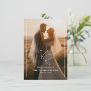 Valentina Photo Modern Wedding Thank You Card