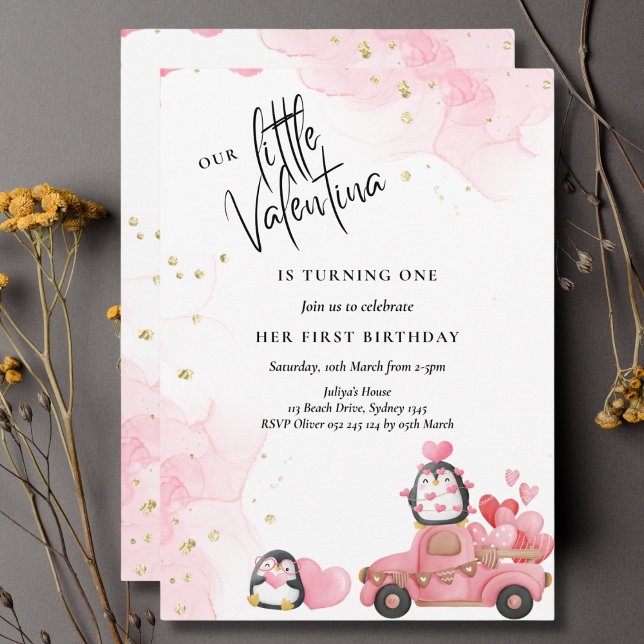 Valentina's first birthday invitation (Creator Uploaded)