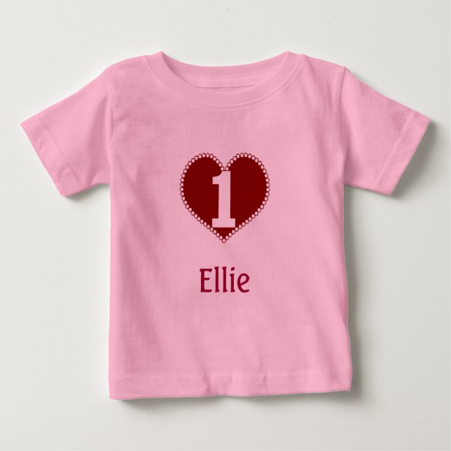 Valentine 1st Birthday Baby T-Shirt (Front)