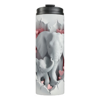 Valentine 3D Mum & Baby Elephants Tumbler Wrap