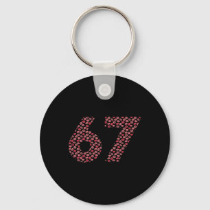 Valentine 67 Funny Kissy Lips Red Lipstick Kiss Si Key Ring