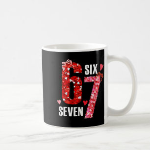 Valentine 67 Six Seven Rose Hearts Bow Valentine’s Coffee Mug