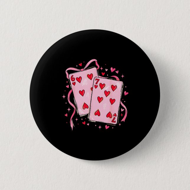 Valentine 6 7 Valentines Day Matching Couple Heart 6 Cm Round Badge (Front)