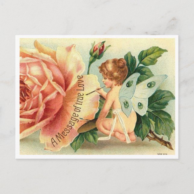 Valentine, A Message of True Love, Victorian Postcard (Front)