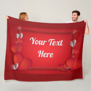 VALENTINE ( Add Your Text) Fleece Blanket