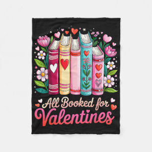 Valentine All Booked For Valentine Book Lovers Tea Fleece Blanket