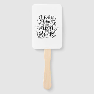 Valentine Art I Love You To The Moon Hand Fan