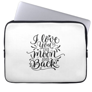 Valentine Art I Love You To The Moon Laptop Sleeve