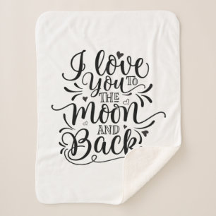 Valentine Art I Love You To The Moon Sherpa Blanket