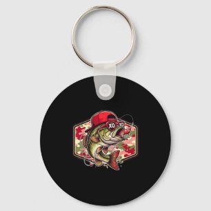 Valentine B Fishing Camo Fisherman Valentines Day  Key Ring