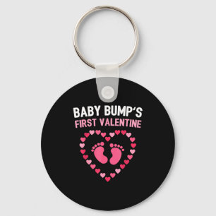 Valentine Baby Bump Shirt First Valentine Pregnanc Key Ring