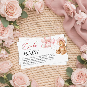 Valentine Baby Shower Books for Baby Enclosure Card