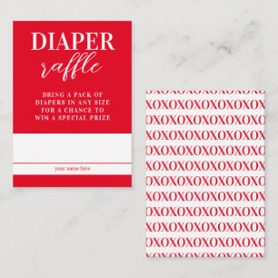 Valentine Baby Shower Diaper Raffle Enclosure Card