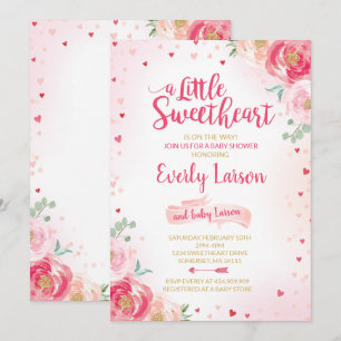 Valentine Baby Shower Invitation Sweetheart Baby