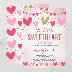 Valentine Baby Shower Invitation Sweetheart Baby