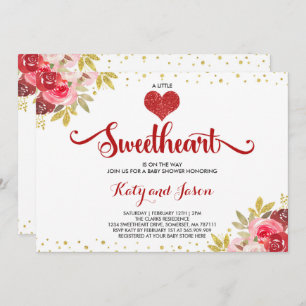 Valentine Baby Shower Invitation Sweetheart Baby
