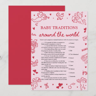 Valentine Baby Traditions Around The World Game Invitation