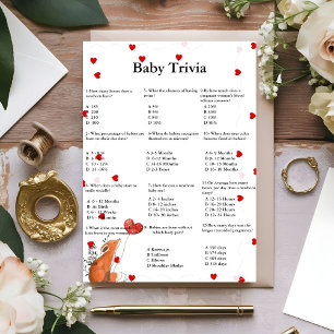 Valentine baby trivia game baby shower game Card