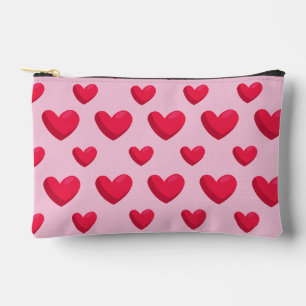 Valentine Background With Heart Love Accessory Pouch