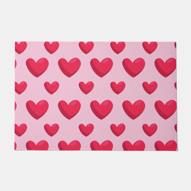 Valentine Background With Heart Love    Doormat (Front)