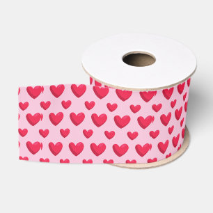 Valentine Background With Heart Love            Grosgrain Ribbon