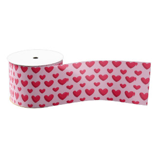 Valentine Background With Heart Love Grosgrain Ribbon