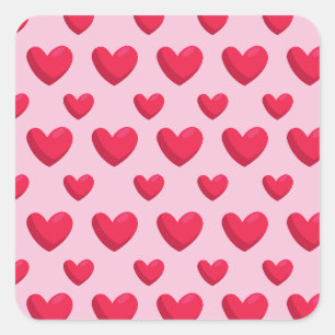 Valentine Background With Heart Love Square Sticker