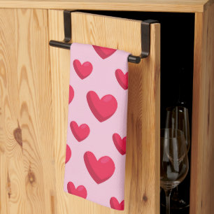 Valentine Background With Heart Love Tea Towel