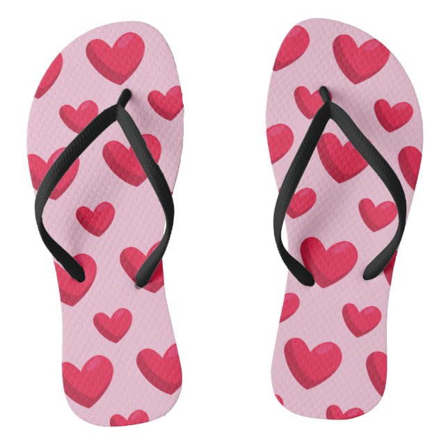 Valentine Background With Heart Love   Thongs (Footbed)