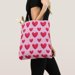 Valentine Background With Heart Love          Tote Bag