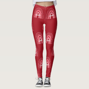 Valentine Background With Hearts Love Leggings