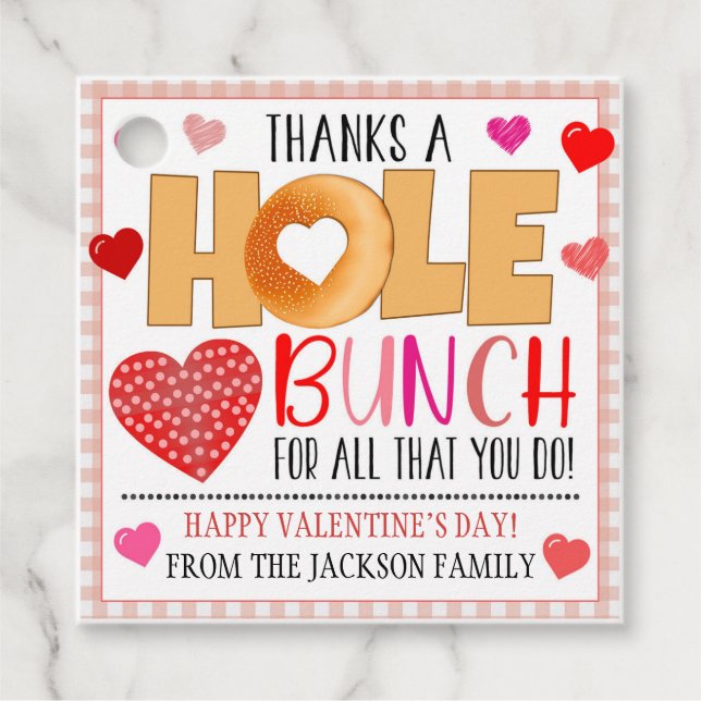 Valentine Bagel Gift Tag (Front)