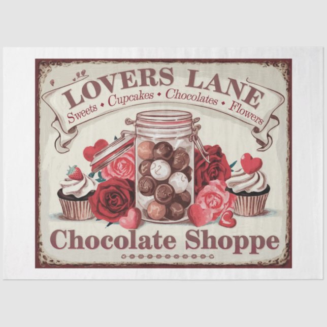 Valentine Bakery and Sweets Series Design #16 Tissue Paper (Front)