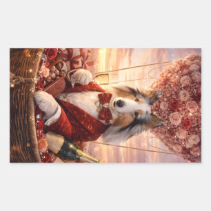 Valentine Balloon Celebration Rectangular Sticker