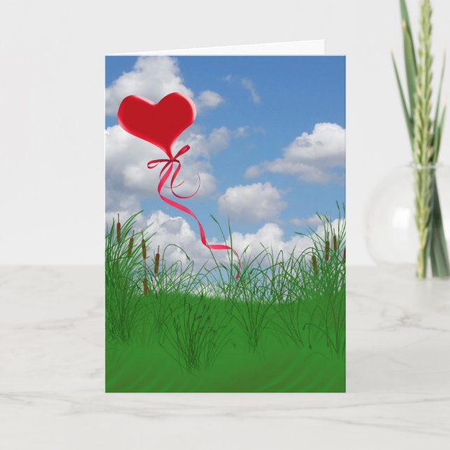 Valentine Balloon Holiday Card (Front)